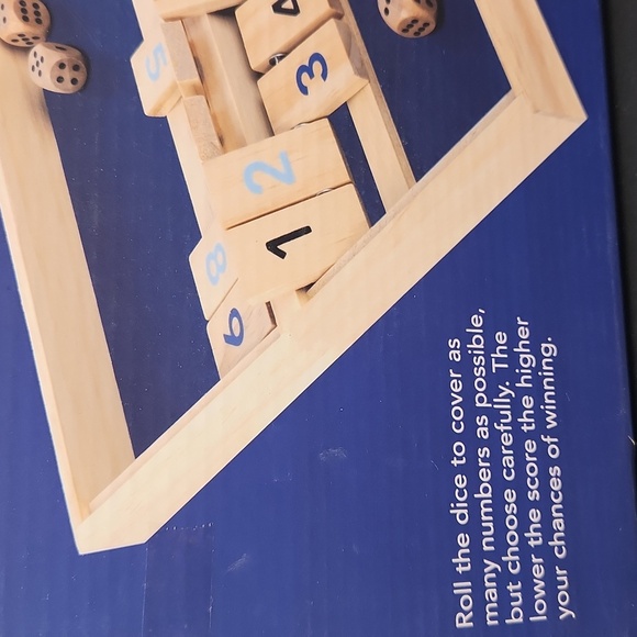 NWT  Shut The Box Classic Wooden Game - Natural Wood - Picture 2 of 7